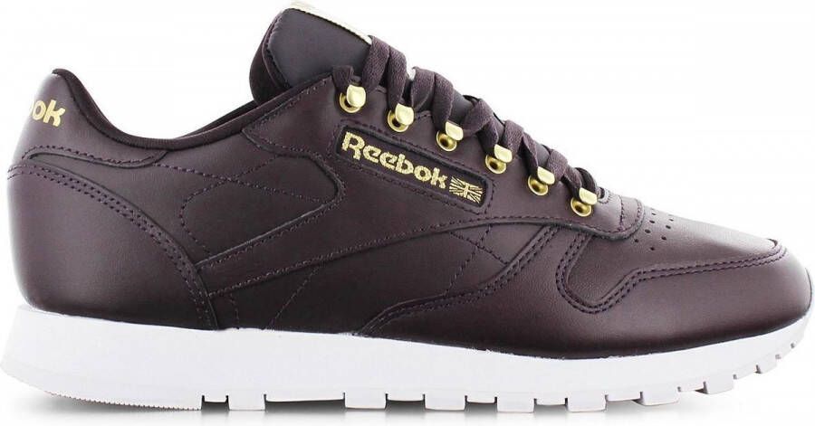 Reebok Classic Leather CL LTHR Dames Sneakers Sportschoenen Vrijetijds Schoenen FW1258(Midnight Shadow Matte Gold White )