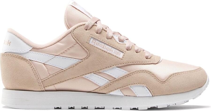 Reebok Fluwelen Classic Nylon Dames Sneaker Beige