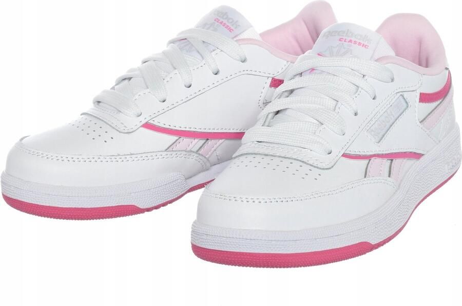 Reebok Club C Revenge Sportschoenen Wit en Roze Leren Bovenwerk Maten