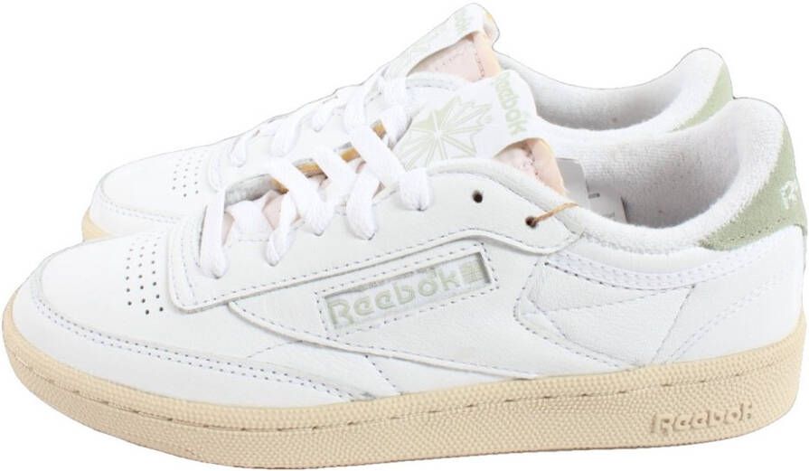 Reebok Club C 85 Vintage met groene details Wit Leer Lage sneakers Unisex