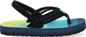 Reef Little Ahi teenslippers met hielbandje zwart aqua