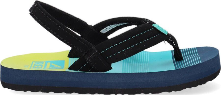 Reef Little Ahi teenslippers met hielbandje zwart aqua Blauw Jongens EVA 25-26