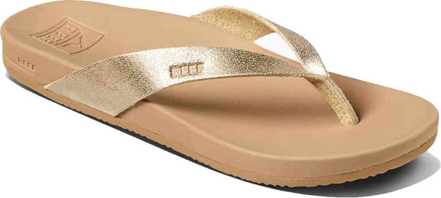 Reef Cushion Courttan Champagne Dames Slippers Bruin Goud
