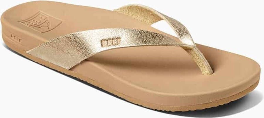 Reef Cushion Courttan Champagne Dames Slippers Bruin Goud