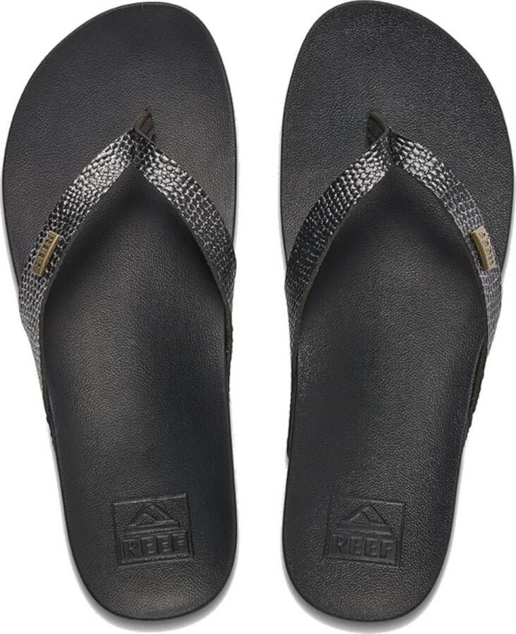 Reef Cushion Court Teenslippers Zomer slippers Dames Zwart