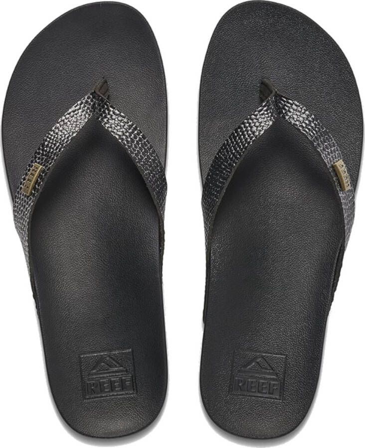 Reef Cushion Court Teenslippers Zomer slippers Dames Zwart
