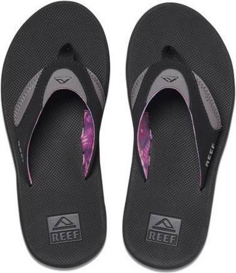 Reef Fanning Dames Slippers Zwart Grijs