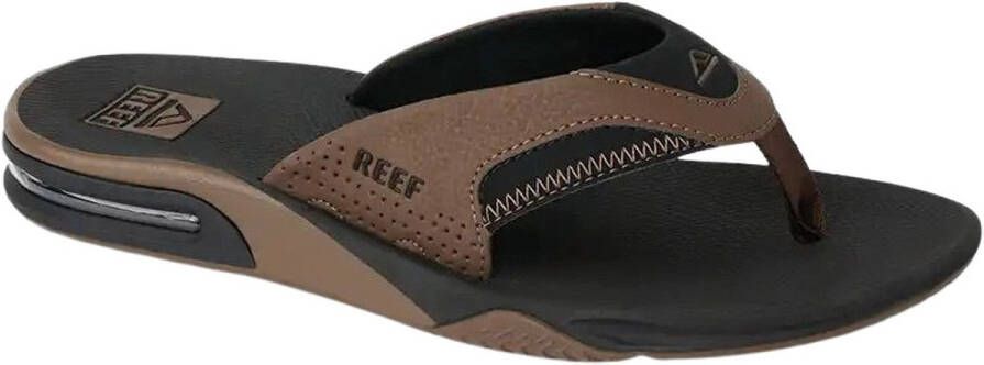 Reef Fanning Heren Slippers Zwart Bruin