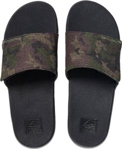 Reef Fanning Slide Heren Slippers Zwart Groen