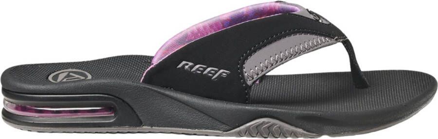 Reef Fanningblack Grey Dames Slippers Zwart Grijs