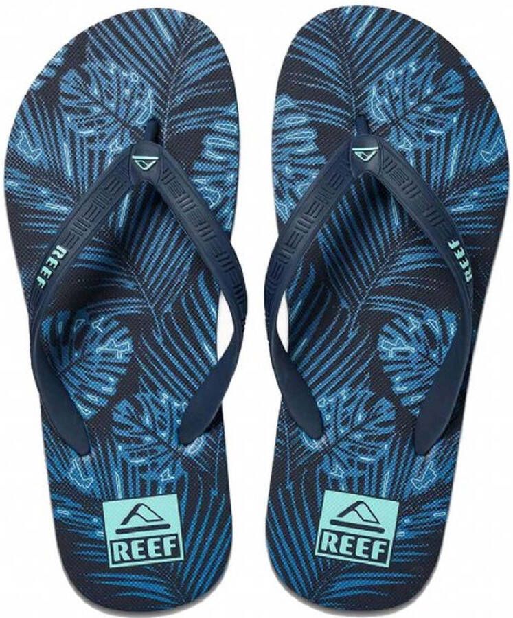 Reef Heren Seaside Prints Slippers Navy Palm 25cm