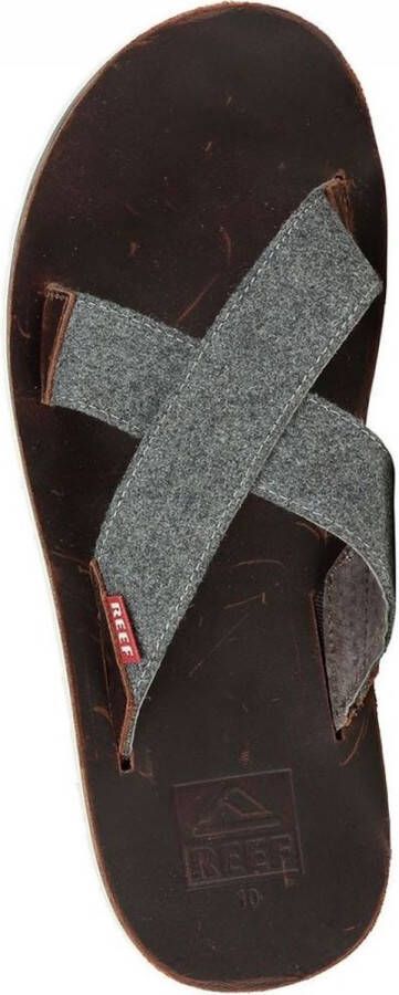 Reef Heren Voyage Crossover Slippers Brown Grey 25cm