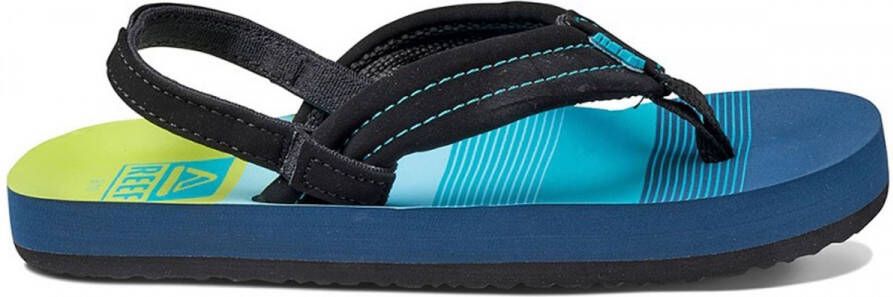 Reef Little Ahi teenslippers met hielbandje zwart aqua Blauw Jongens EVA 28-29