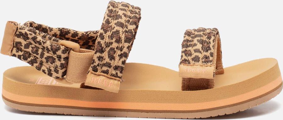 Reef Kids Ahi Convertible Leopard Meisjes Slippers Bruin Panterprint