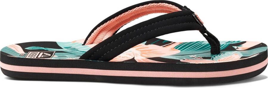 Reef Kids Ahi teenslippers zwart multi