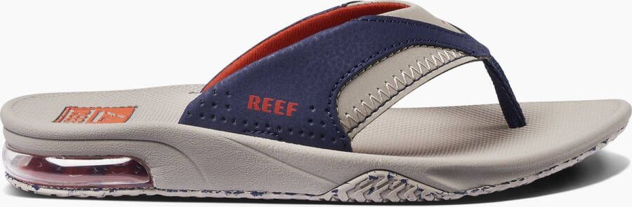 Reef Kids Fanning Jongens Slippers Taupe Donkerblauw