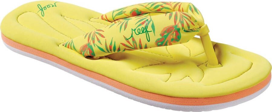 Reef Kids Pool Float .32 Meisjes Slippers Yellow Palm