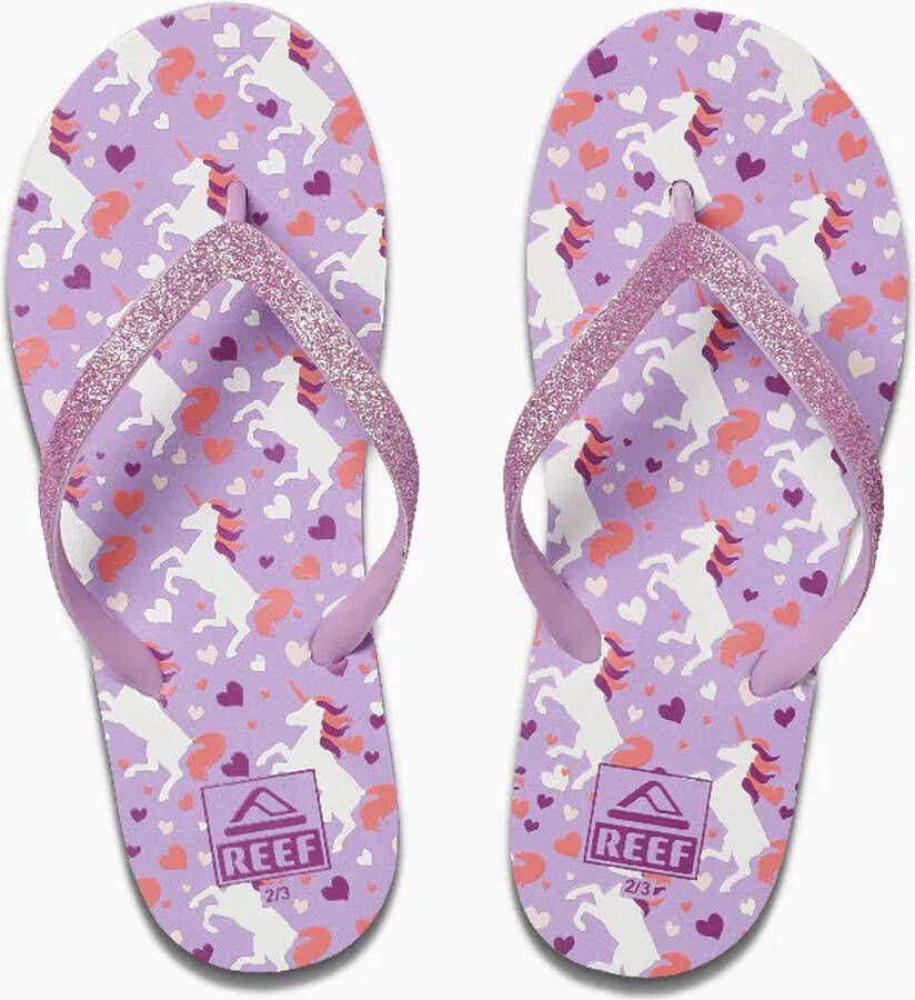 Reef Kids Stargazer Prints teenslippers met glitters zilver roze Meisjes Rubber 34 - Foto 2