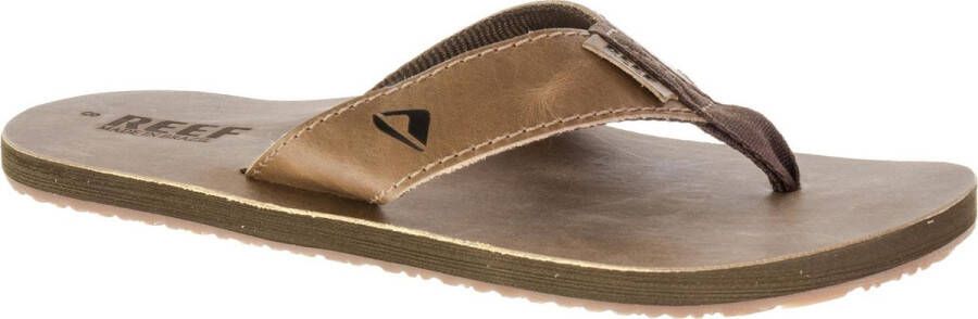 Reef Leather Smoothy Slippers Mannen bruin