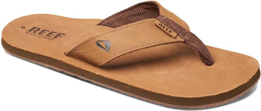 Reef Leather Smoothy Slippers Mannen bruin