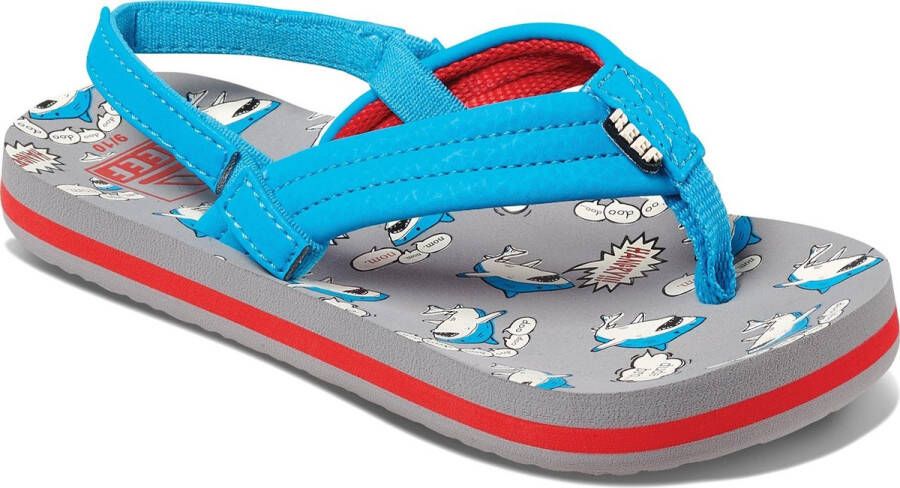 Reef Little Ahi teenslippers met hielbandje blauw grijs EVA 21-22 - Foto 1