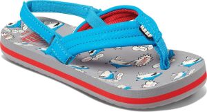 Reef Little Ahi teenslippers met hielbandje blauw grijs