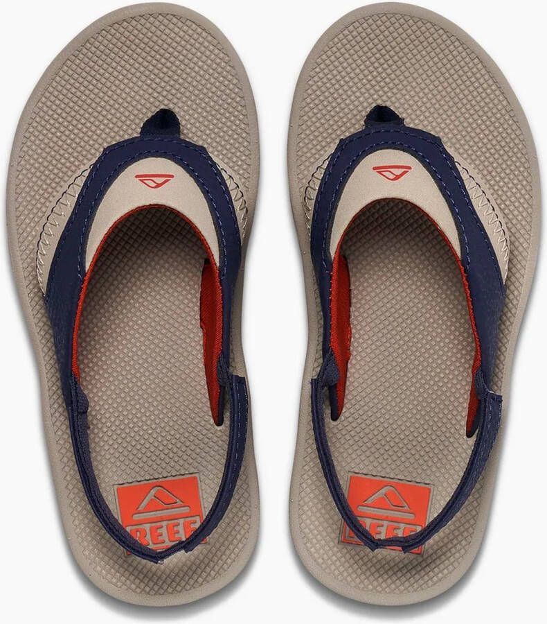 Reef Little Fanning Jongens Slippers Taupe Donkerblauw