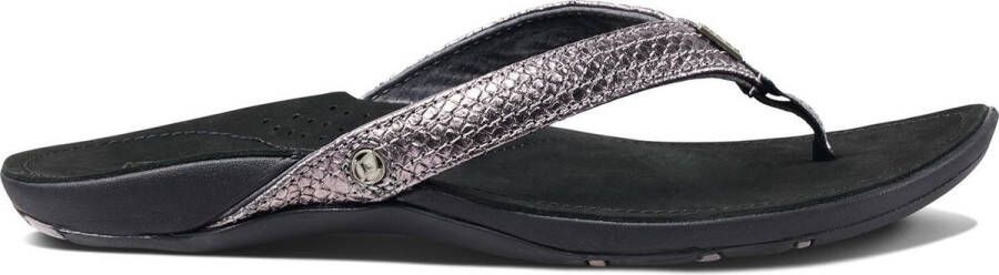 Reef Miss J-Bay leren teenslippers zilver - Foto 2