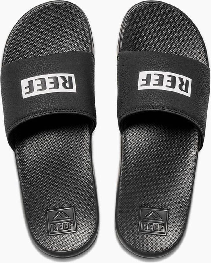 Reef One SlideBlack White Heren Slippers Zwart Wit