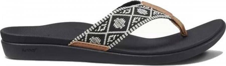 Reef Ortho Woven Dames Slippers Black White