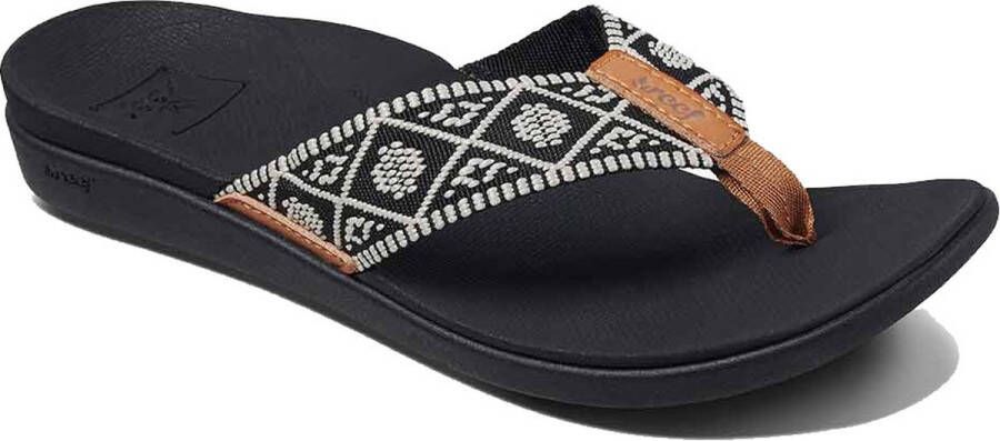 Reef Ortho Woven Dames Slippers Black White