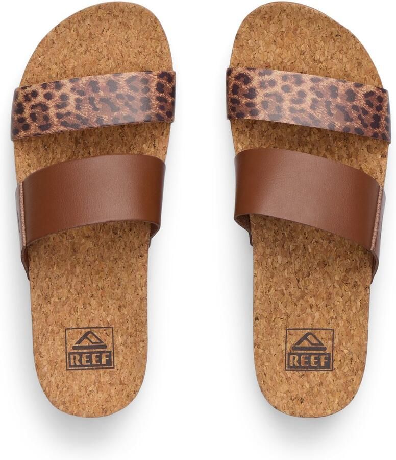Reef DAMES SLIPPERS BRUIN CJ9011-61 CUSHION VISTA HI BROWN LEOPARD