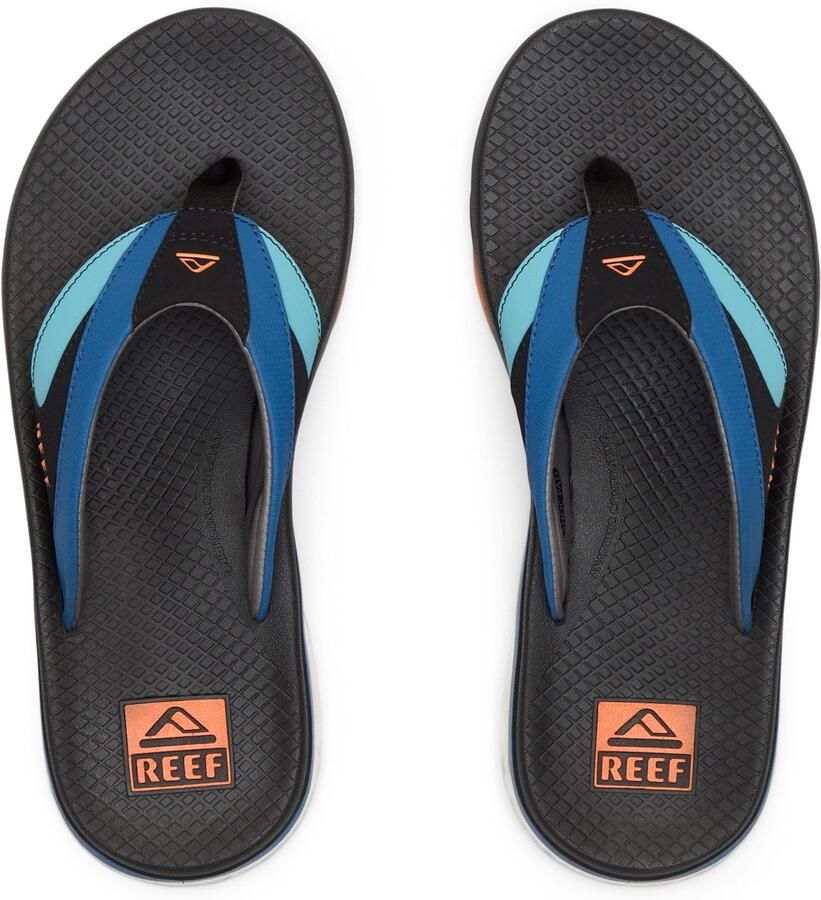Reef FANNING Heren Slippers Blauw Zwart Oranje