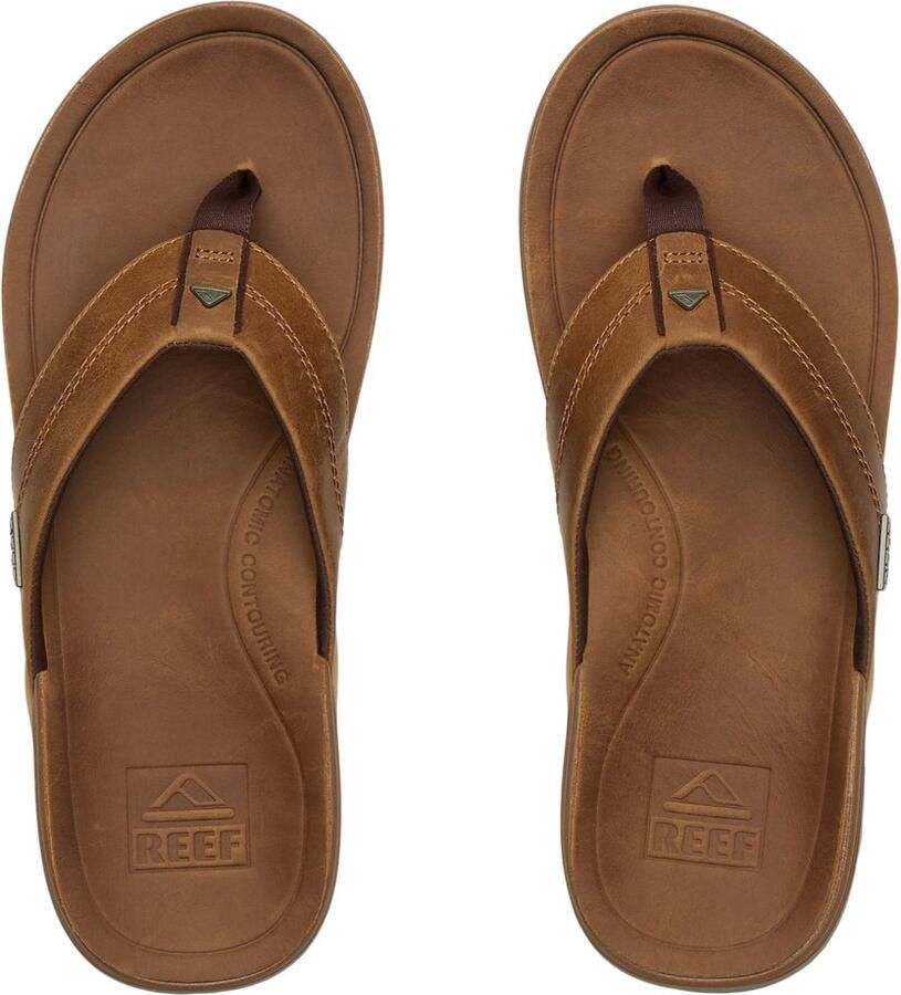 Reef Leather Offshore Bronze Brown Bruine Heren Slipper