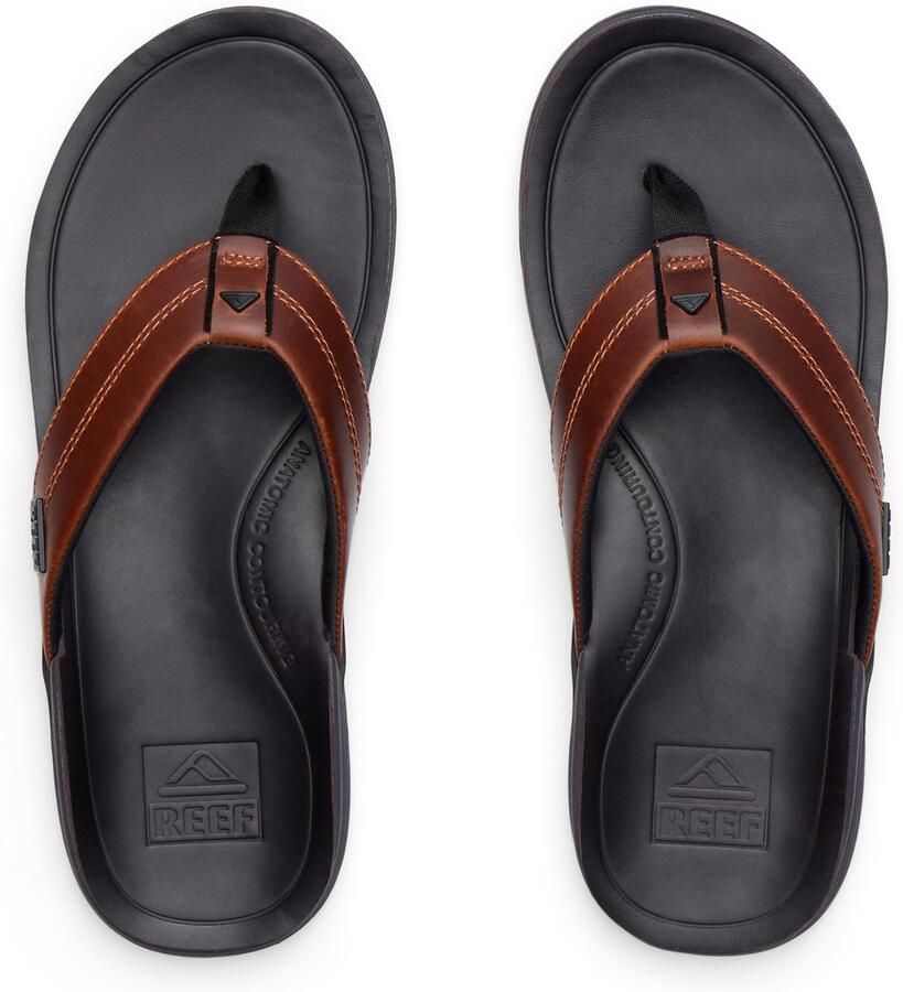 Reef LEATHER OFFSHORE Heren Slippers Lichtbruin