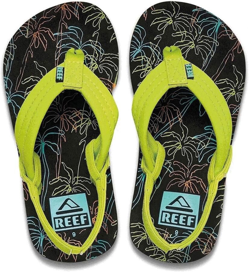 Reef Kids Ahi teenslippers met hielbandje limegeel Textiel 23 - Foto 2