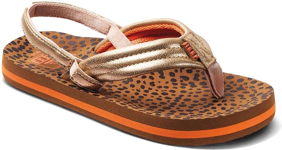 Reef Kids Ahi Wild teenslippers met hielbandje bruin goud Meisjes EVA 22