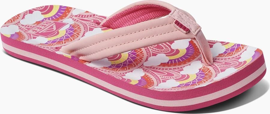 Reef Kids Ahi Unisex Slippers Rainbows And Clouds - Foto 6