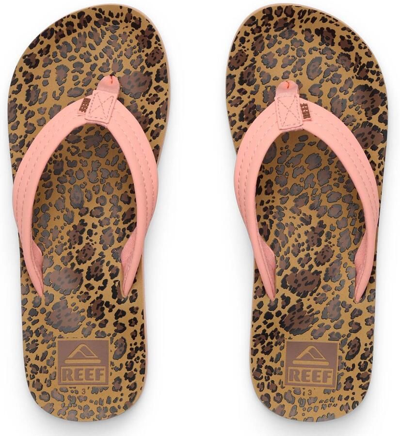 Reef teenslipper Ahi Meisjes luipaard print bruin roze