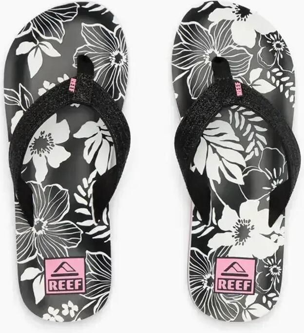 Reef teenslipper meisjes Model Ahi Zwart Roze Wit