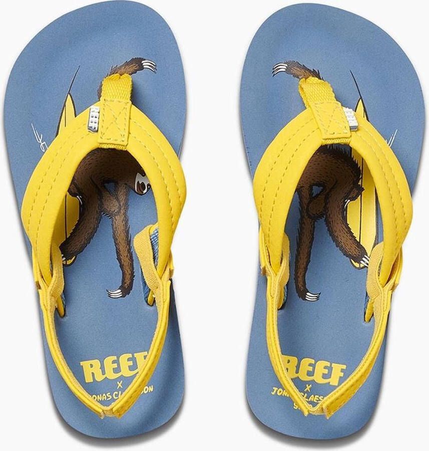 Reef Slippers Jonas Claesson Lil Ahi Surfing Sloth Blauw ) - Foto 2