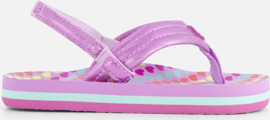 Reef Kids Ahi Hearts teenslippers met hielbandje lila - Foto 2