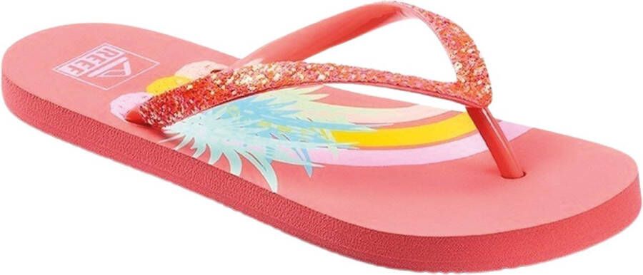 Reef Kids Stargazer Prints teenslippers met glitters roze