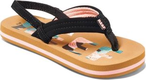 Reef Slippers Meisjes zwart licht roze licht bruin groen