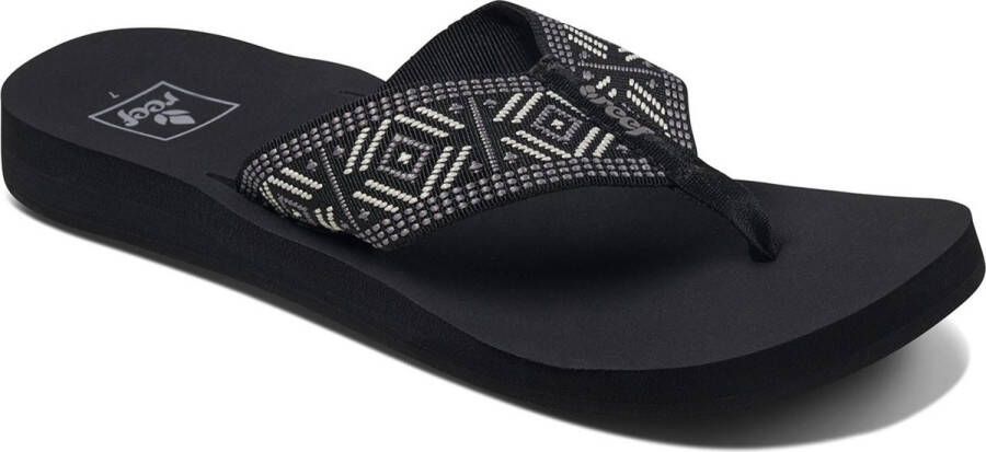 Reef Spring Woven Dames Slippers Zwart Wit