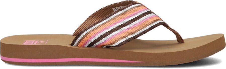 Reef Spring Woven Smoothie Stripe Dames Slippers Cogna Roze