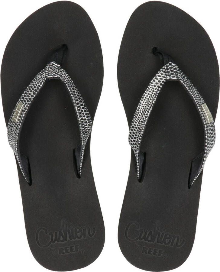 Reef Star Cushion Sassyblack Silver Dames Slippers Zwart Zilver