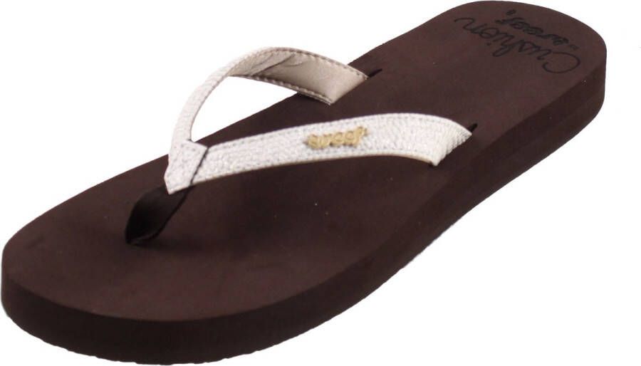 Reef Star Cushion Sassybrown White Dames Slippers Bruin Wit - Foto 1