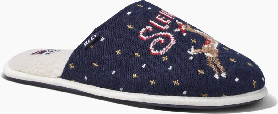 Reef X Tipsy Elves Sleighin' It dames pantoffels Blauw Wit sloffen