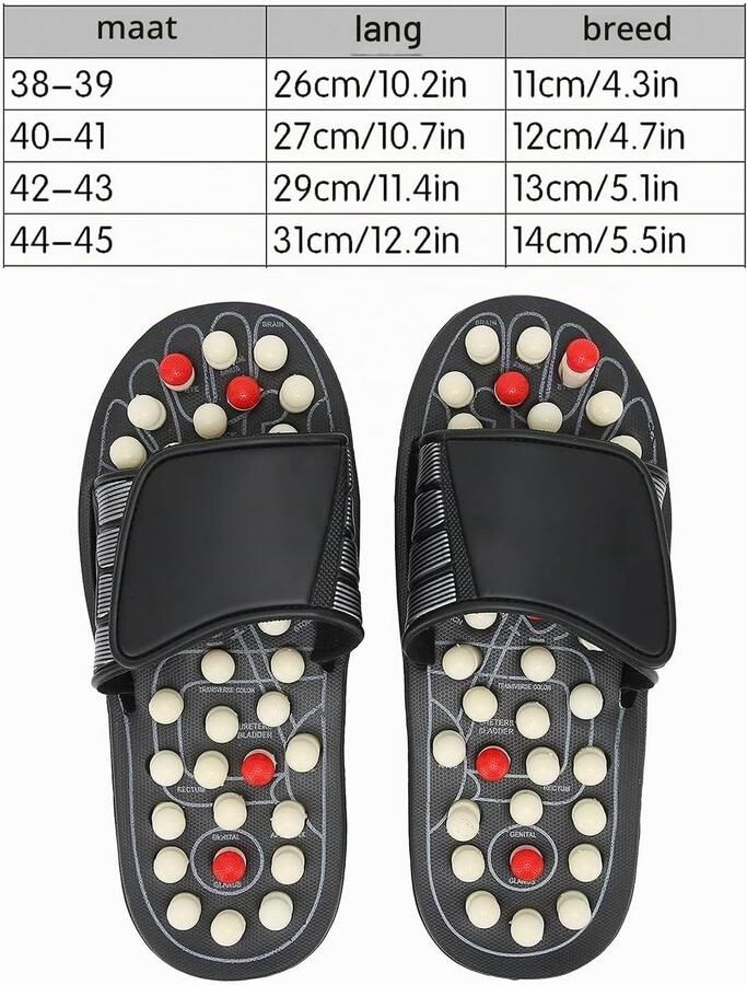 Reflexologie Slippers voor Acupressuur en Acupunctuur Pijnbestrijding en Stressverlichting ) - Foto 1